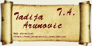 Tadija Arunović vizit kartica